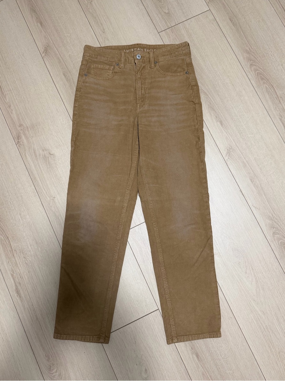 American Eagle Outfitters Tan Corduroy Straight-Leg Women's Pants